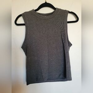 Gray Sleeveless Knit Top